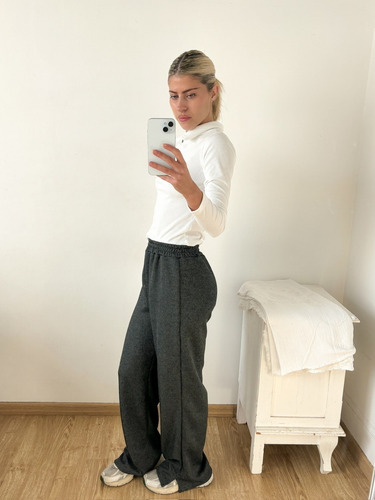 Pantalón Palazo Mujer Lanilla Abrigado Oversize