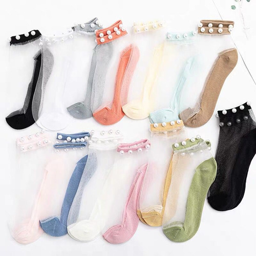 10 Pares De Calcetines De Algodón Con Encaje Y Calcetines Pa