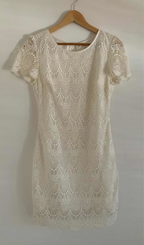 Paula. Impecable Vestido Blanco Broderie. Talle 2  #pup76