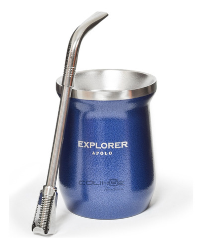 Kit Mate + Bombilla Acero Inox Explorer Apolo / 273cc Azul