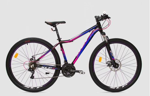 Mountain bike femenina SLP 25 Pro Lady R29 21v color negro/blanco/azul con pie de apoyo  