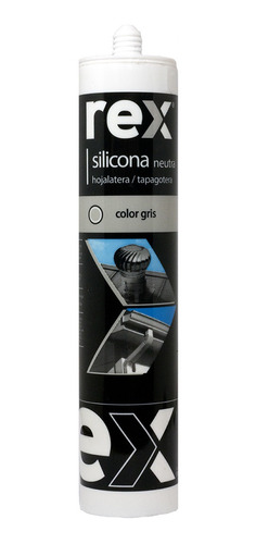 Silicona Rex Neutra Gris Techo/canale Cartucho 300 Ml