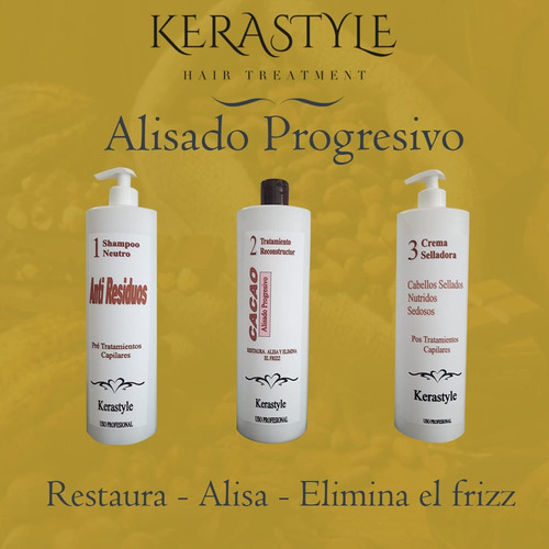 Brushing Alisado Progresivo Cacao Kerastyle 3 Pasos 200ml