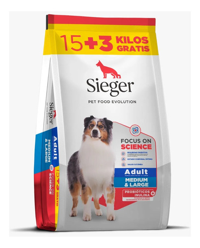 Sieger Perro Adulto Mediano Y Grande 15 + 3= 18kg Kangoo Pet