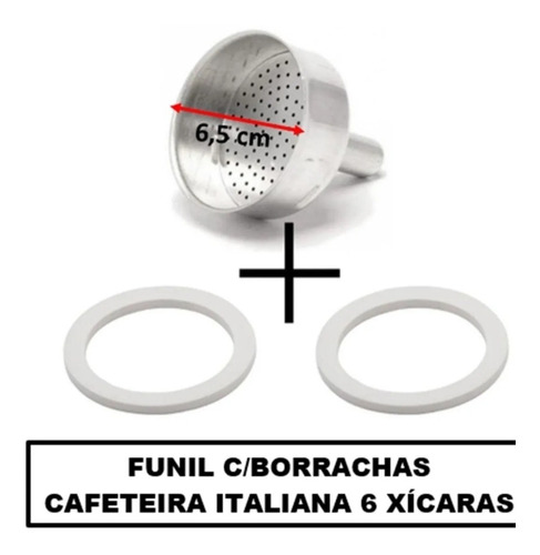 Funil C/borrachas Para Cafeteira Italiana - 6 Xicaras