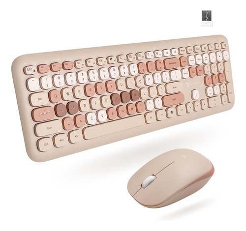 Combo Teclado Mouse Inalámbrico Colorido 2.4g