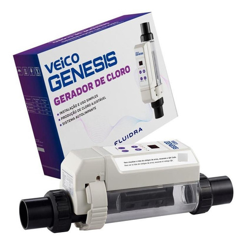 Gerador De Cloro 20gr/h Piscinas Até 60000l Genesis 20 Veico