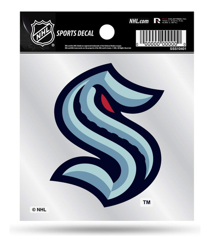 Nhl Seattle Kraken 4'x4' Small Style Decal, Team Color ...