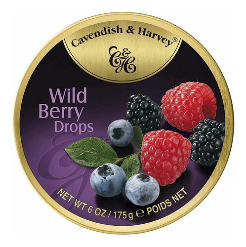 Nueva! Lata Caramelos Wildberry Drops Cavendish &harvey 200g