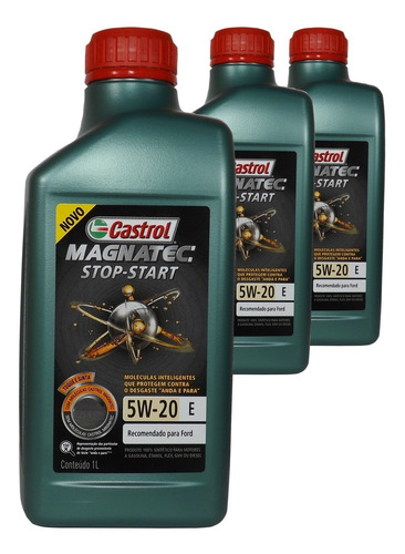 Kit Óleo Castrol Magnatec 5w20 E Stopstart Sintético-3litros