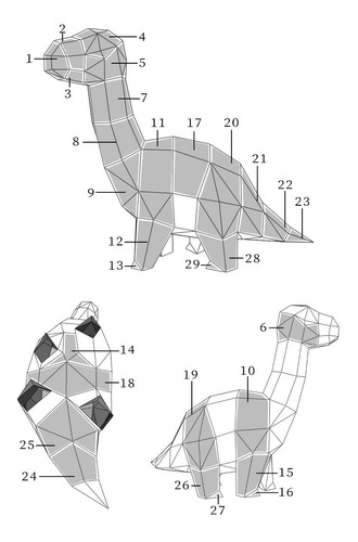 Set 5 Dinosaurios Para Armar Papercraft Papiroflexia Pdf | Meses sin  intereses