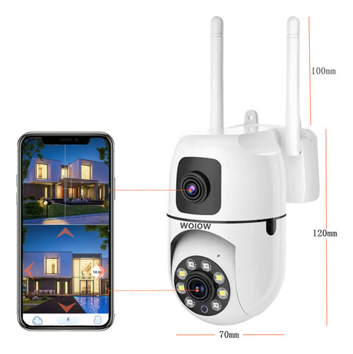 Cámara De Seguridad De Doble Lente Wifi 4mp Con Alarma Ip Zoom 10x