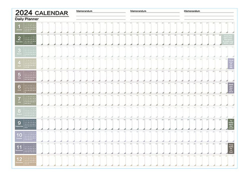 Calendario De Pared 2024, Planificador De Pared Grande A