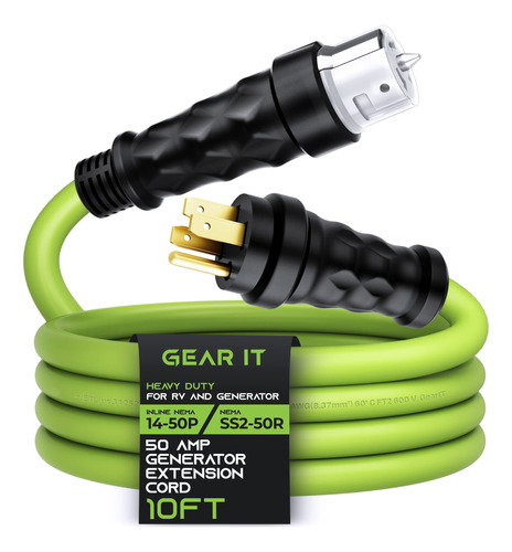 Gearit Cable De Extension De Generador De 50 Amperios (10 Pi