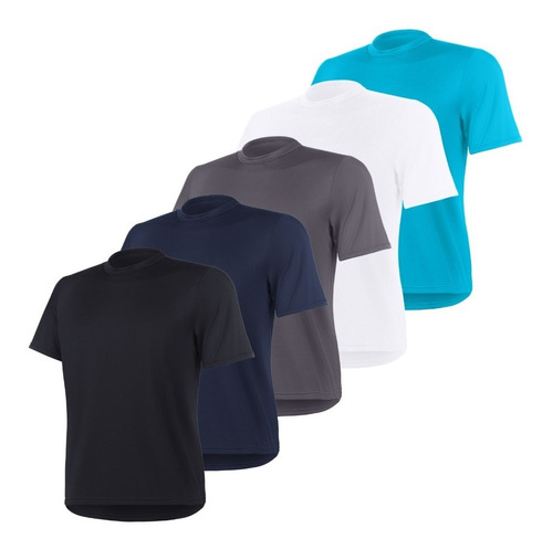Kit 5 Camisetas Dry Fit 100% Poliamida Corrida Academia
