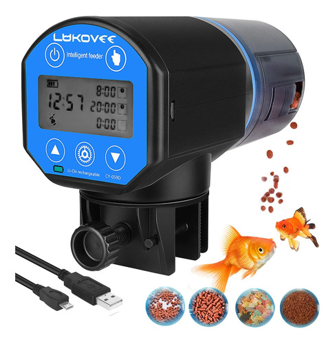 Lukovee Alimentador Automático De Peces, Pantalla De Tiempo 