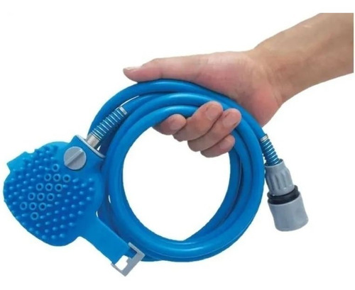 Manguera Ducha Capillo Masajeador Para Mascotas Perro Y Gato Color Azul