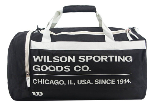 Bolso Wilson Urbano Deportivo Viaje Gym Bolsillo Reforzado Color Negro