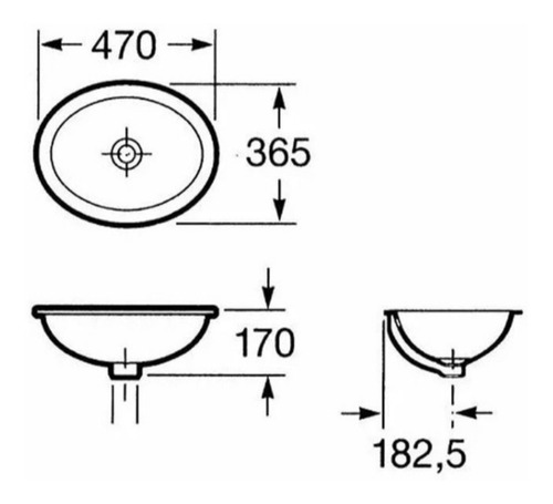 Bacha Bajo Mesada Loza 47 Cm Roca Trevi Vanitory Baño Promo