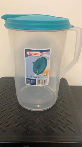Jarra Redonda 1gal, Base Transp. Tapa Azul