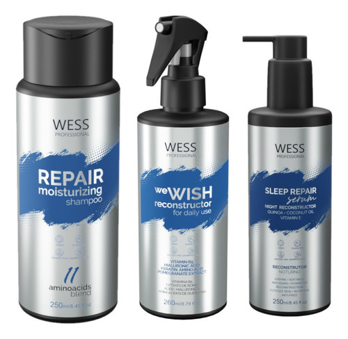 Kit Wess Repair Sh 250ml + We Wish 260ml + Sleep Rep. 250ml