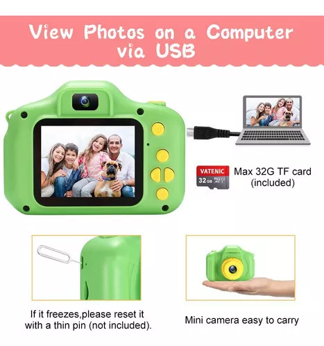 VATENIC Juguetes para niños de 3 a 10 años, cámara para niños y niñas,  cámara para niños 1080P 2 pulgadas HD cámaras digitales para niñas, cámara