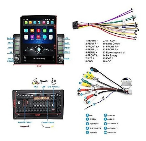 Android Doble Din Radio Vertical Vehiculo Pantalla 9.5