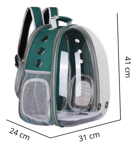 Mochila De Viaje Para Perros Y Gatos, Verde