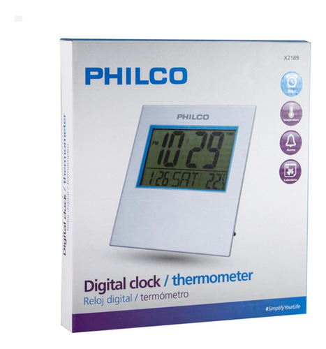 Reloj Digital Con Termometro Philco