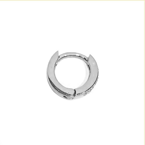 Piercing Hélix Cartilagem Argola Ouro Branco 18k Zircônias