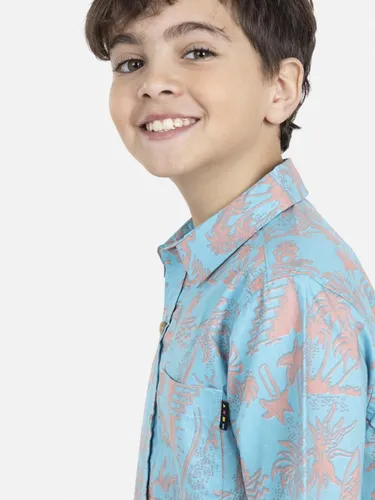 Camisa Hibiscus Art Niño Multicolor Maui And Sons