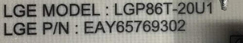 Fuente Eay65769302 / Lgp86t-20u1 Modelo 86un9070aud.buswlkr (Usado)