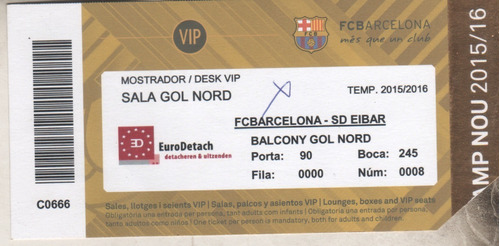 Entrada Al Camp Nou - Barcelona 3 - Vs Eibar 1 - Año 2015