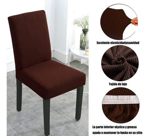 Set De 4 Fundas Para Sillas De Comedor Cubre Elastico
