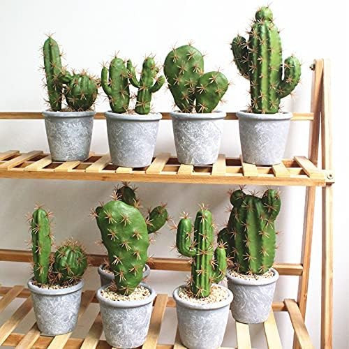 Hinyoco 6 Piezas De Cactus Artificiales, Arreglo De Flores,