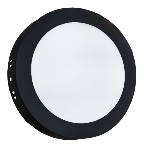 Panel Led 12w Sobreponer Circular 85/265v Color Negro 