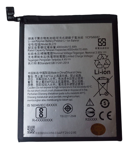 Batería Bl270 Para Motorola G6 Play/ E5, Lenovo K6 Note (Usado)
