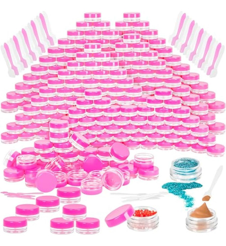 Tarros De Plastico Para Embalaje Con Tapa Rosa 3 Gr 100 Pzas