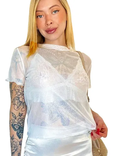 Remera Corta Blanca Crop Top MercadoLibre