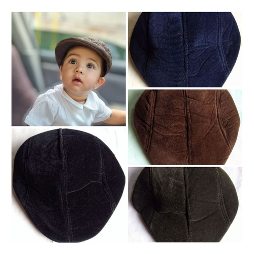 Gorras Boinas Tipo Ingles Bebes Negro Azul Marino Marron