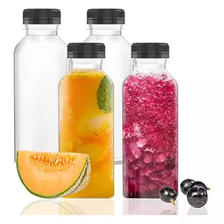 12 Oz Plastic Juice Bottles Empty Clear Containers With...
