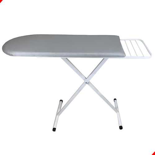 Mesa Tábua De Passar Roupas Altura Ajustável E Dobrável Cor Branco Lisa