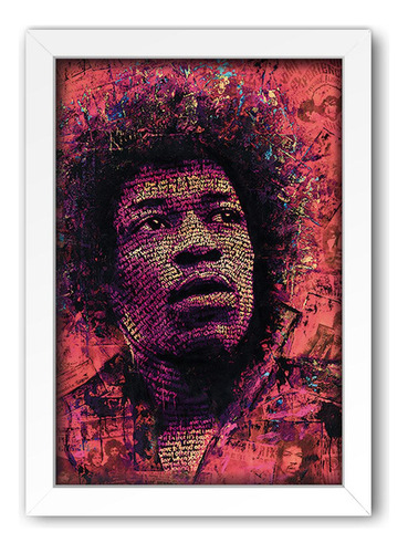 Quadro Decorativo Bandas Jimi Hendrix Mdf 30x45cm