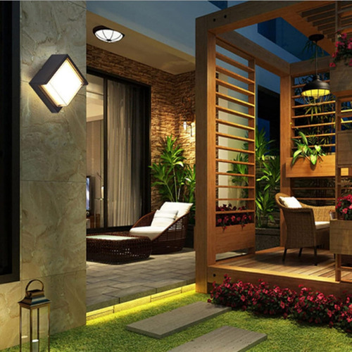 Lámpara De Jardin Led Para Exteriores Resistente Cuadrada
