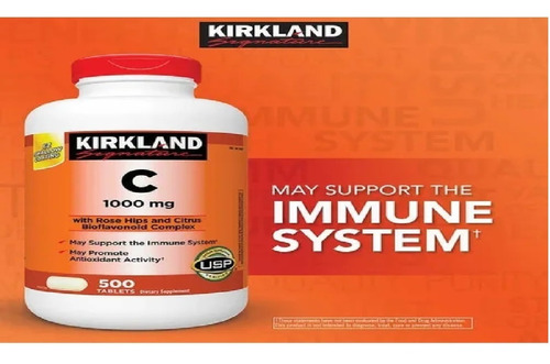 Vitamina C Kirkland 1000 Mg X 500 T - Unidad a $280