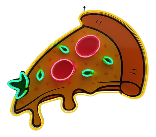 Letrero Aviso Neon Flex Pizza Pizzeria