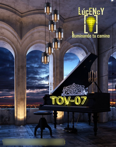 Lámpara Ngr Lighting Con Cristal Ámbar, Mod. Tov-07