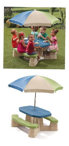 Mesa De Picnic Con Sombrilla Para Niños 