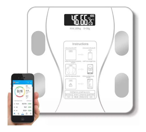 Imagen 1 de 4 de Balanza Corporal Digital Bluetooth Mide Grasa Musculo