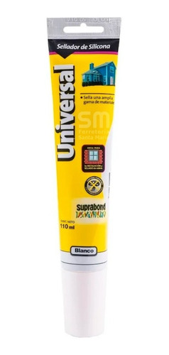 Sellador Silicona Universal Blanco Suprabond 110ml X 3un